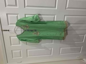 Indian Embroidered Kurta Dupatta Salwar Kameez Green Bollywood Wedding Party